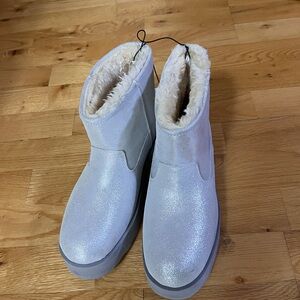 Silver Fur Lined Winter Boots